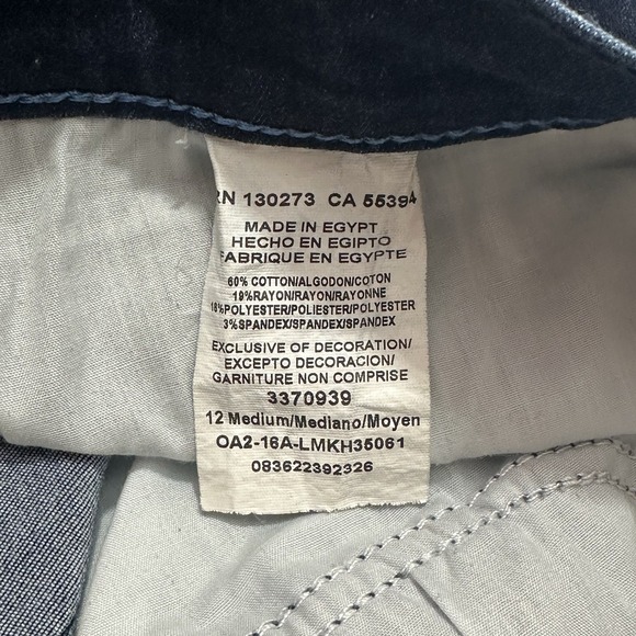 Lee Jeans Easy Fit Denim Capris Crop Dark Wash Blue Pockets Women's 12 Medium - Picture 7 of 10